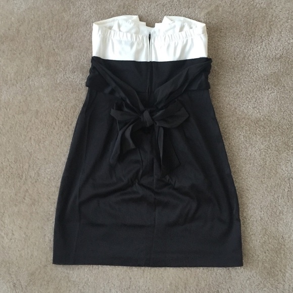 ASOS black and white strapless dress - Picture 3 of 5